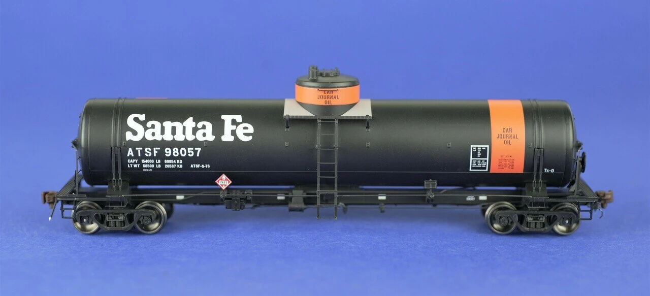 American Limited Models 1816 HO Scale GATC Welded Tank Car Santa Fe (Orange Journal Oil) ATSF 98057