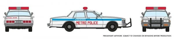 Rapido 800008 HO Scale 1980's Chevrolet Impala Sedan: Metro Police - Image 2