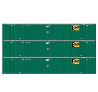 Athearn 17310 N Scale 53' Stoughton Intermodal Container EMP EMHU 3 Pack #1