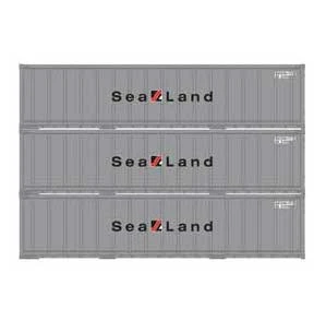 Athearn 17712 N Scale 40' Smooth Side Container Sealand 3 Pack