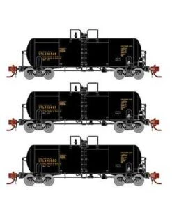 Athearn Genesis GN15328 N Scale 13,000 Gallon Acid Tank Car "Black" UTLX 3 Pack