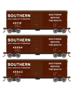 Athearn RTR 67971 HO Scale 40' Modernized Boxcar Southern SOU 3 Pack
