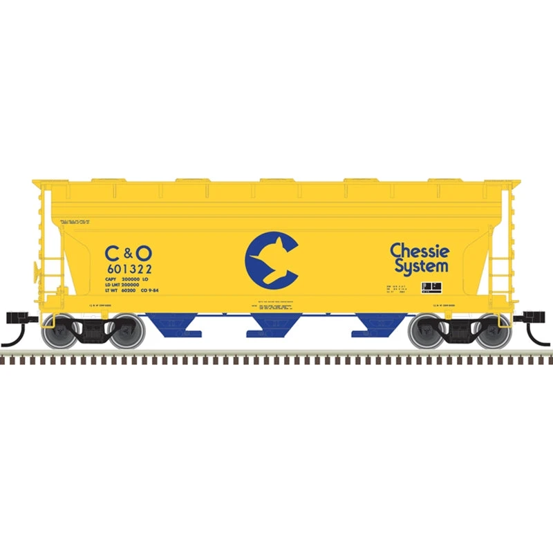 Atlas Trainman 20006505 HO Scale ACF 3560 Covered Hopper Chessie System 601343