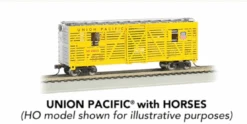 Bachmann 19752 N Scale 40' Annimated Stock Car Union Pacific UP With Horses