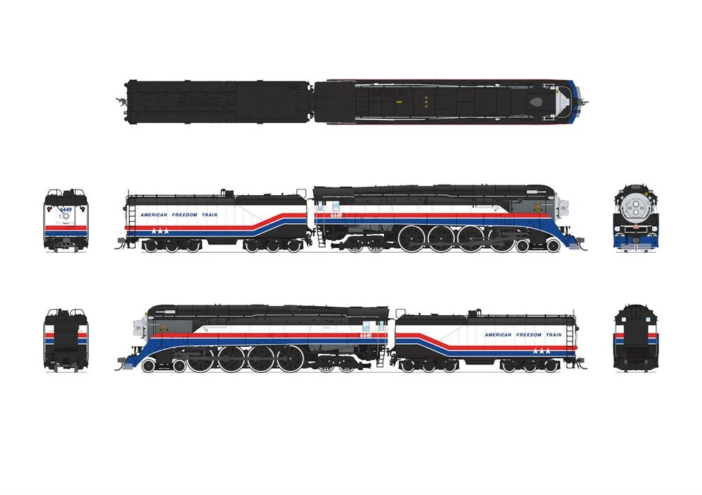 BLI 7612 HO Scale GS-4 Southern Pacific 4449 American Freedom Train 1975 Paragon4 Hybrid - Image 2