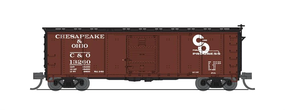 Broadway Limited Imports 7275 N Scale 40' USRA Boxcar Chesapeake & Ohio C&O (2)