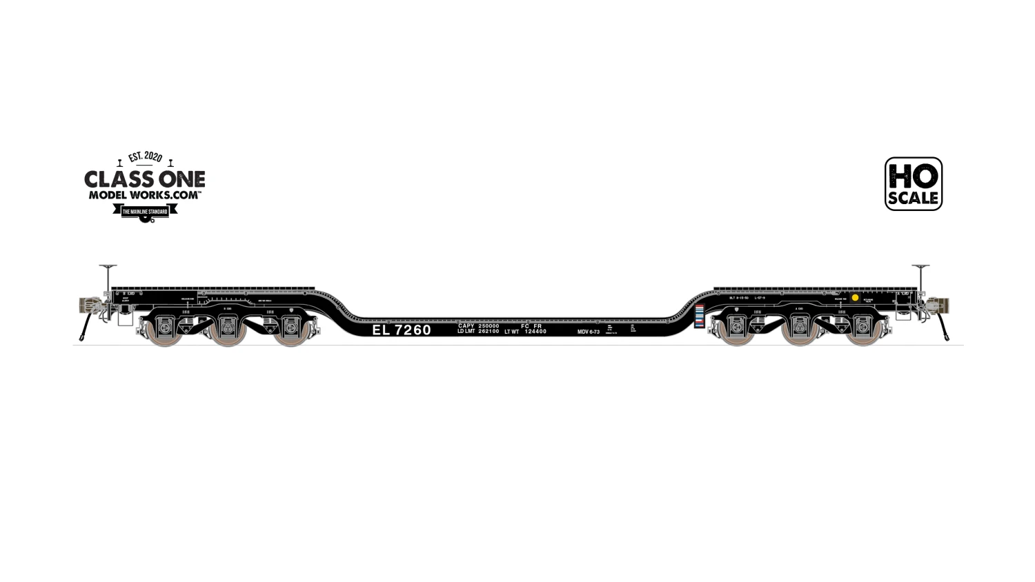 Class One Model Works FC00209 HO Scale GSC Heavy Duty Flatcar "Wood Deck" Erie Lackawanna EL 7260