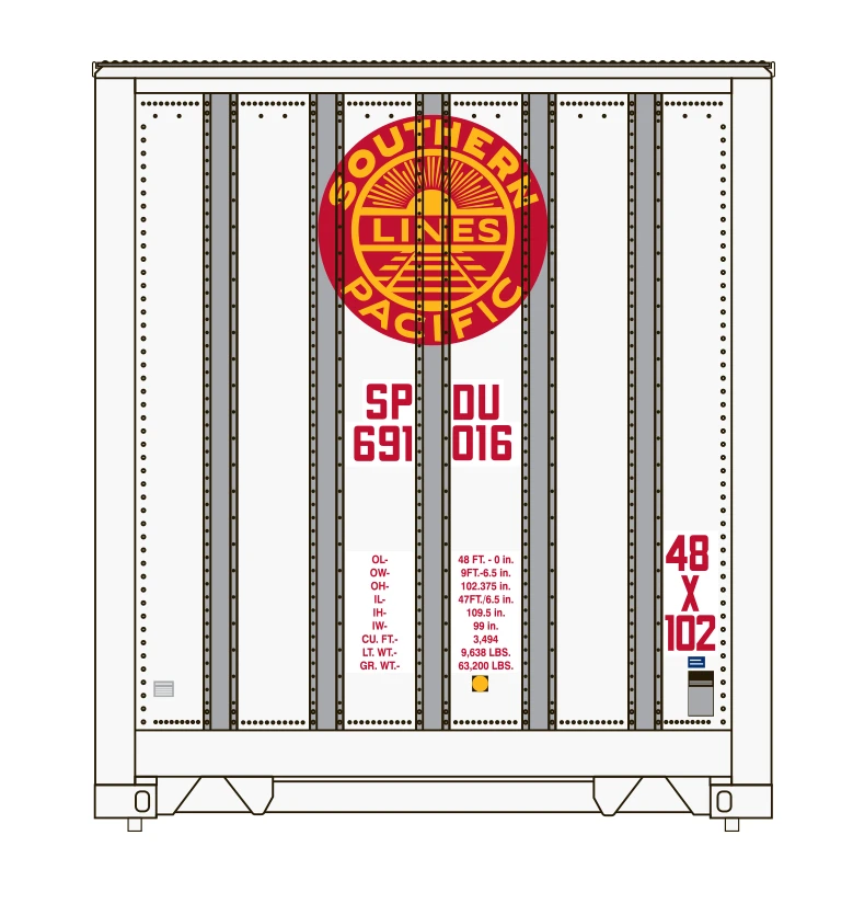 Class One Model Works HO Scale Monon 48' Container Southern Pacific SPDU Single - Image 2