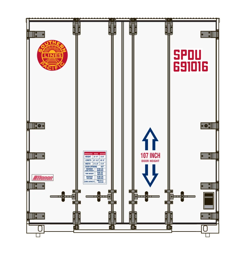 Class One Model Works HO Scale Monon 48' Container Southern Pacific SPDU Single - Image 3