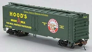Mantua 733-043 HO Scale 40' Steel Reefer Hood's Milk GARE 6051 - NOS