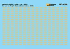 Microscale 60-4389 N Scale Mini-Cal Reflective Stripes - Yellow