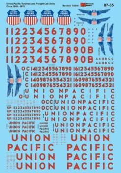 Microscale Decals 87-35 HO Scale Union Pacific Diesels And Turbines (1947-1980)
