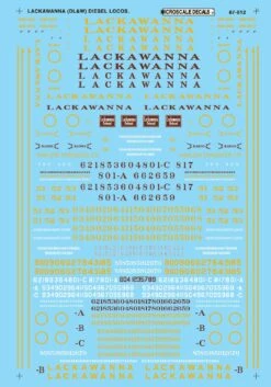 Microscale Decals 87-812 HO Scale Lackawanna DL&W Cab Diesels (1939-1960)