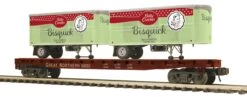 MTH Premier 20-95554 O Scale Great Northern GN Flatcar With Bisquick Pup Trailers