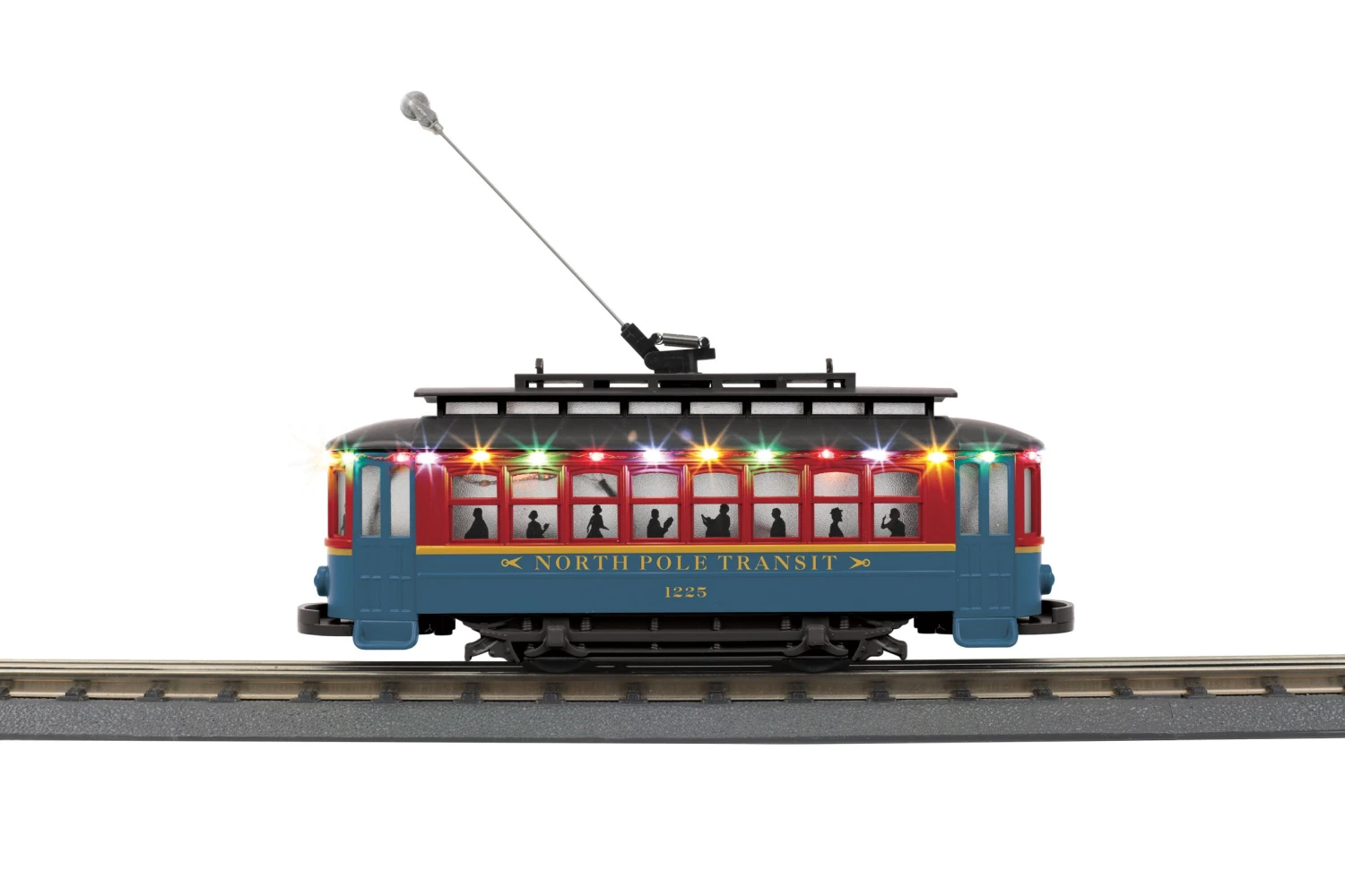 MTH RailKing 30-5218 O Gauge Bump-N-Go Trolley With LED Lights North Pole