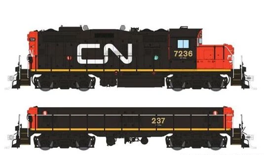 Rapido 041514 HO Scale GP9rm Mother + Slug Canadian National "Early" CN 7236/237 With DCC And Sound