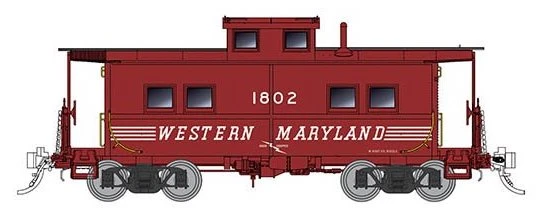 Rapido Trains 144025 HO Scale Northeastern Style Steel Caboose Speed Western Maryland WM 1802