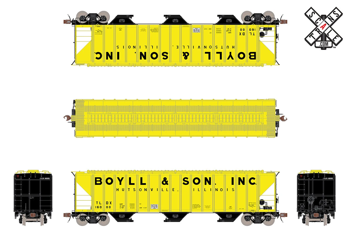 ScaleTrains 33051 HO Scale Rivet Counter PS-2CD 4785 Covered Hopper Boyll & Son TLDX 16000 - Image 2