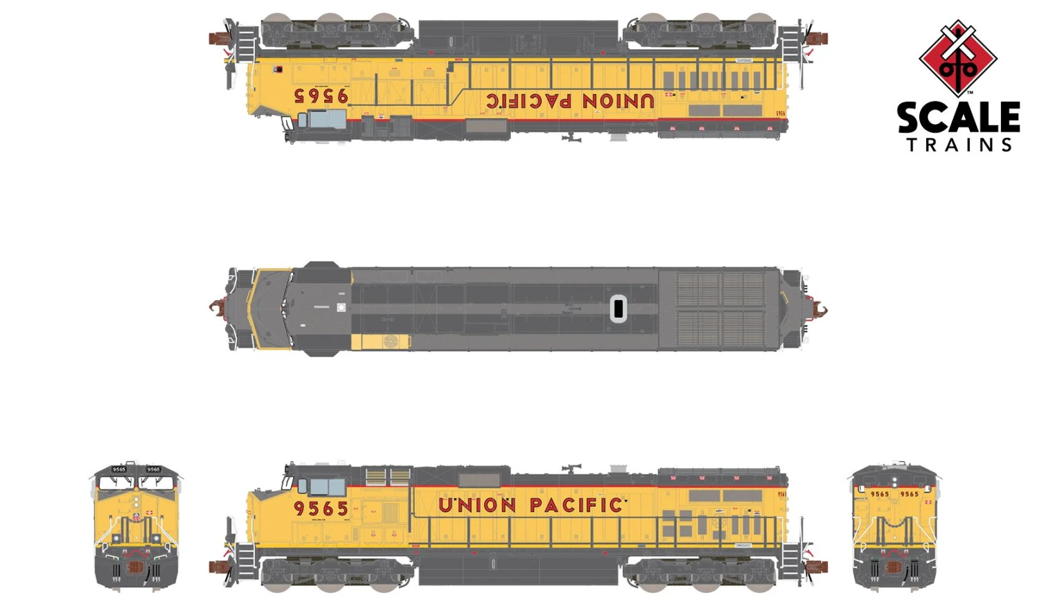 ScaleTrains 38542 Rivet Counter N Scale GE Dash 9-44CW Union Pacific UP 9565 - Image 2