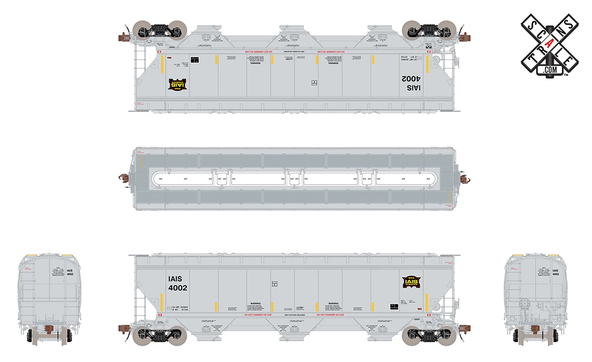 ScaleTrains Rivet 33320 HO Scale Gunderson 5188 Covered Hopper Iowa Interstate IAIS 4010 - Image 2