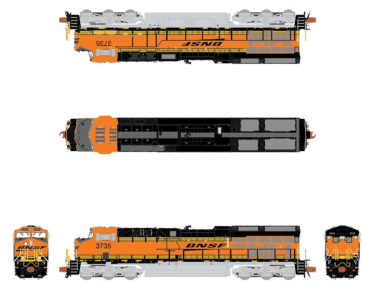 ScaleTrains Rivet 33632 N Scale GE ET44 Tier 4 Diesel "Heritage III" BNSF 3754 DCC & Sound - Image 2
