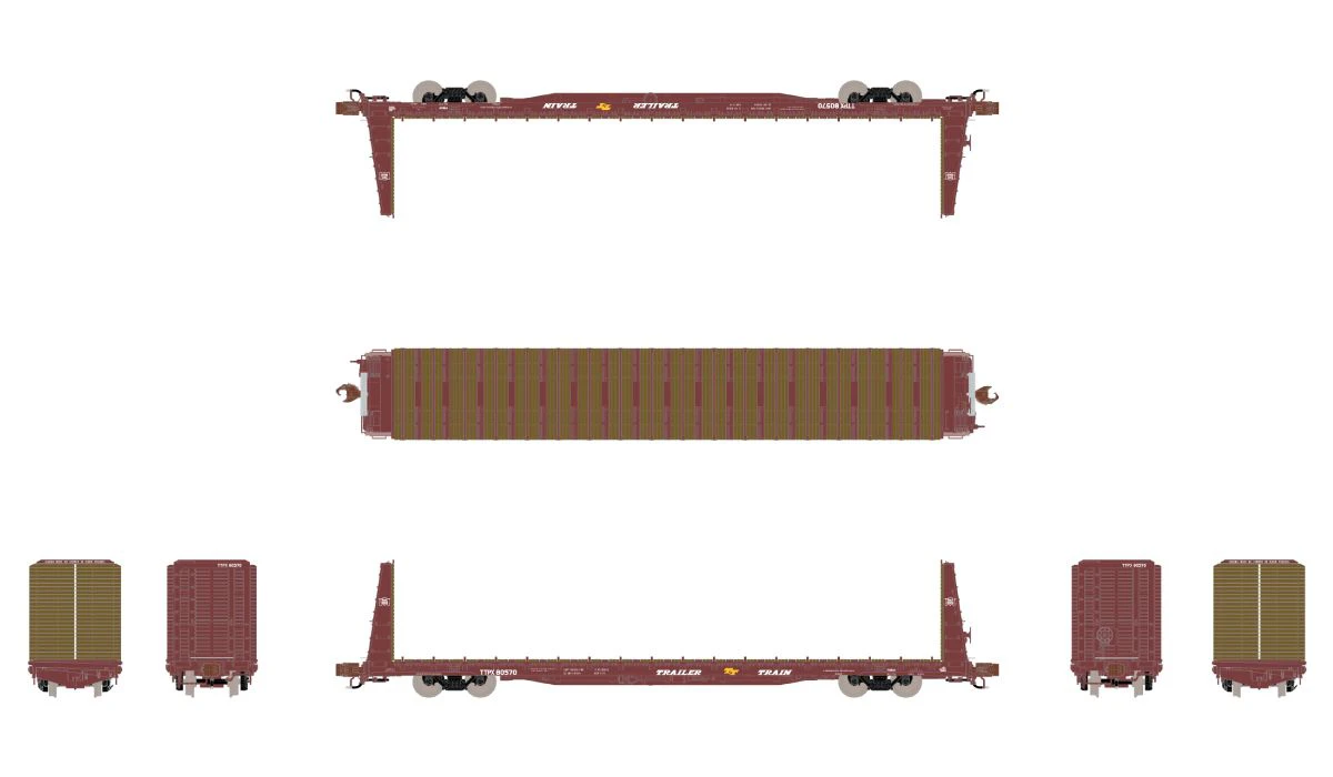 ScaleTrains Rivet 38967 N Scale BSC F68AH Bulkhead Flatcar (Rock Island CRIP) TTPX 80570 - Image 2
