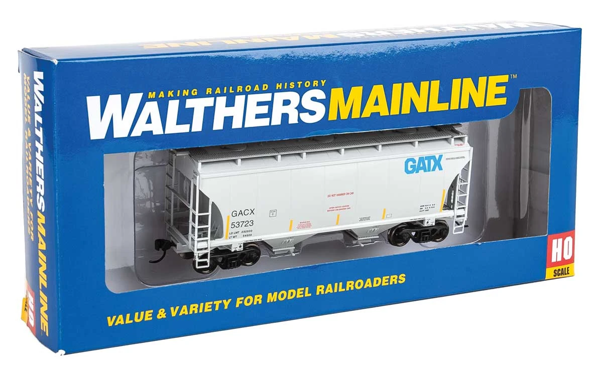Walthers 910-7553 HO 39' Trinity 3281 2-Bay Covered Hopper GATX/GACX 53723 - Image 3