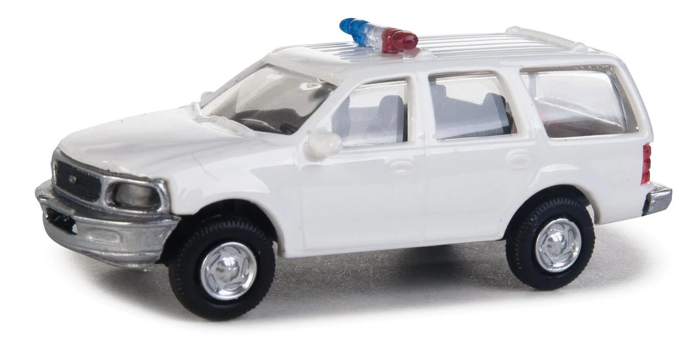 Walthers 949-12044 HO Scale (1:87) White Ford Expedition Special Service Vehicle With Police Decals