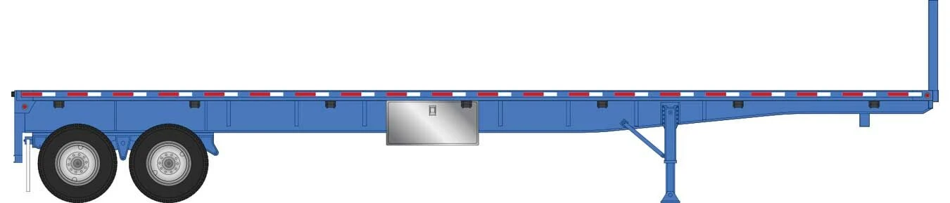 Walthers 949-2701 HO Scale Blue Flatbed Trailer 2-Pack