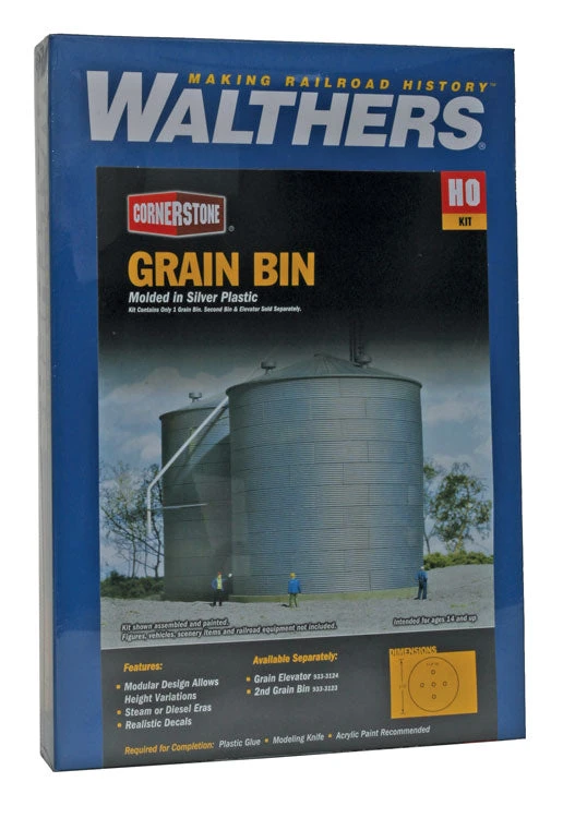 Walthers Cornerstone 933-3123 HO Scale Big Grain Storage Bin Kit - Image 2