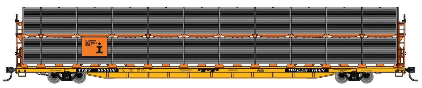 Walthers Mainline 910-8116 HO Scale 89' Bi-Level Shielded Auto Rack Illinois Central Gulf ICG 956654