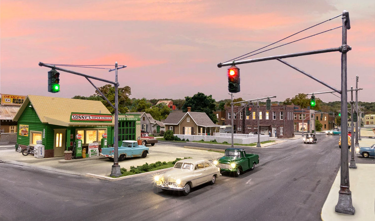 Woodland Scenics Woodland JP5637 N Scale Just Plug Mast Style Traffic Lights - Image 2