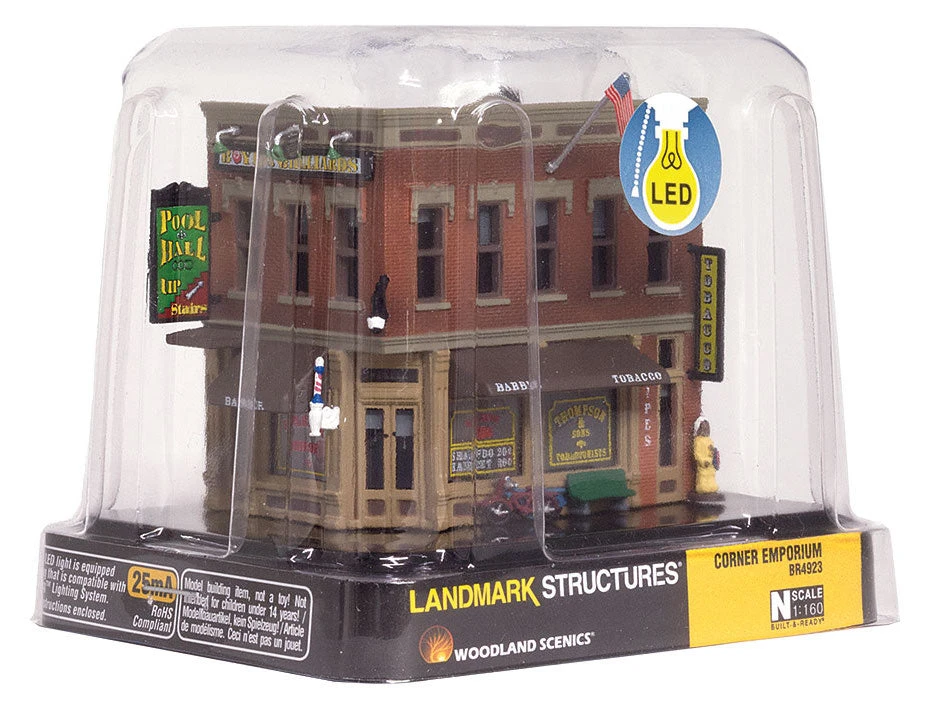 Woodland Scenics BR4923 N Scale Built Up Structure - Corner Emporium W/ LED - Image 6